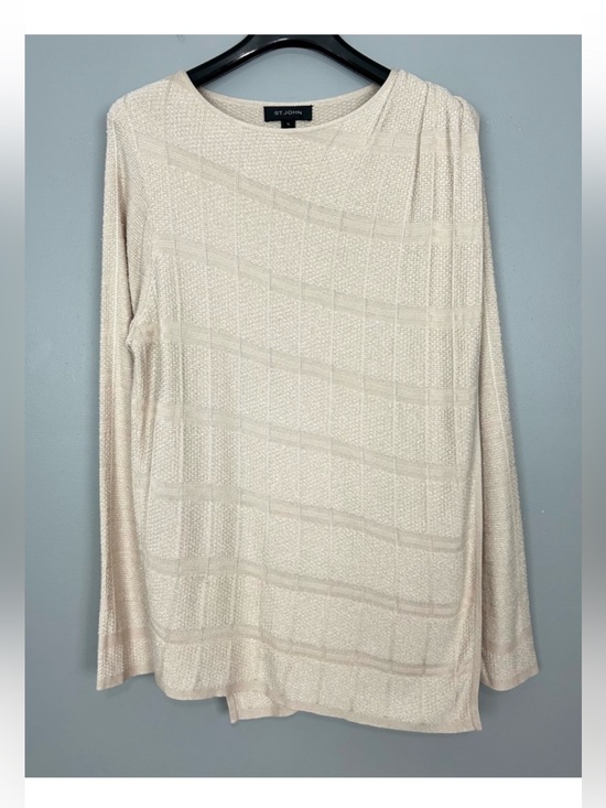 St. John Sweaters - St. John Cashmere Blend Chenille Tunic Sweater Women’s Size XL Wool Draping Wrap